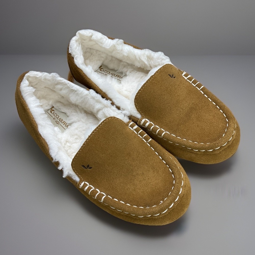 Koolaburra by UGG Lezly Slipper Moccasins Womens Sz 7 Suede Sheepskin Lined Cozy